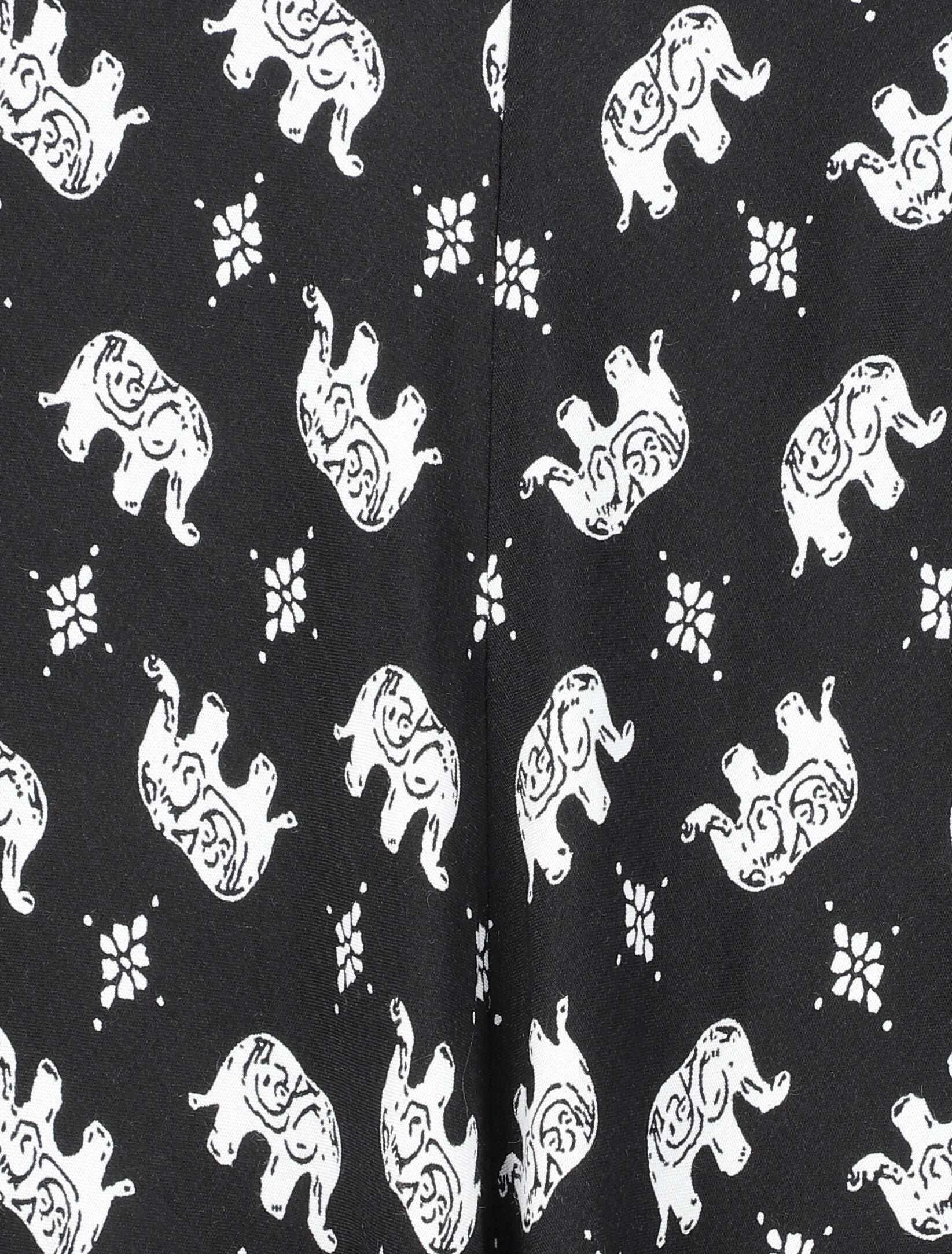 Robe longue asymétrique imprimé éléphants - Noir - 3