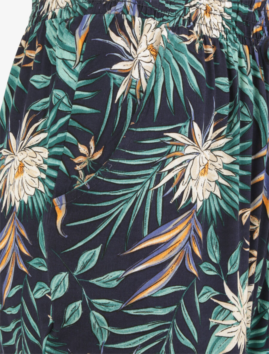 Pantalon imprimé lotus - Marine - 3