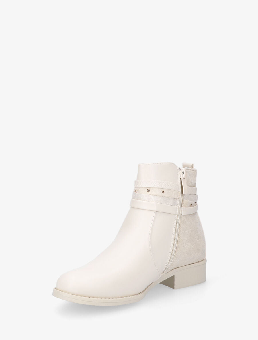 Bottines plates bi-matière - Beige - 3