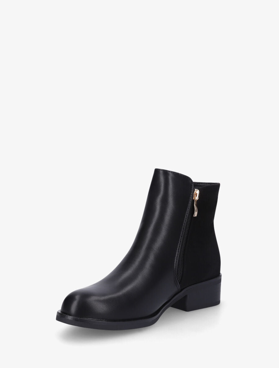 Bottines bi-matière et strass - Noir - 3