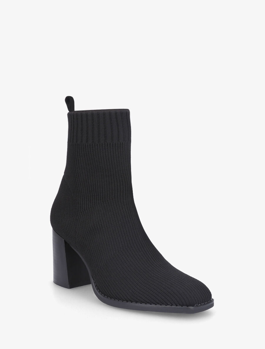 Bottines unies style chaussettes - Noir - 2