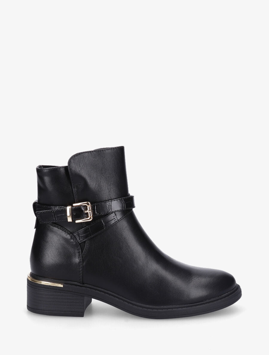 Bottines classiques à boucle en simili - Noir - 1