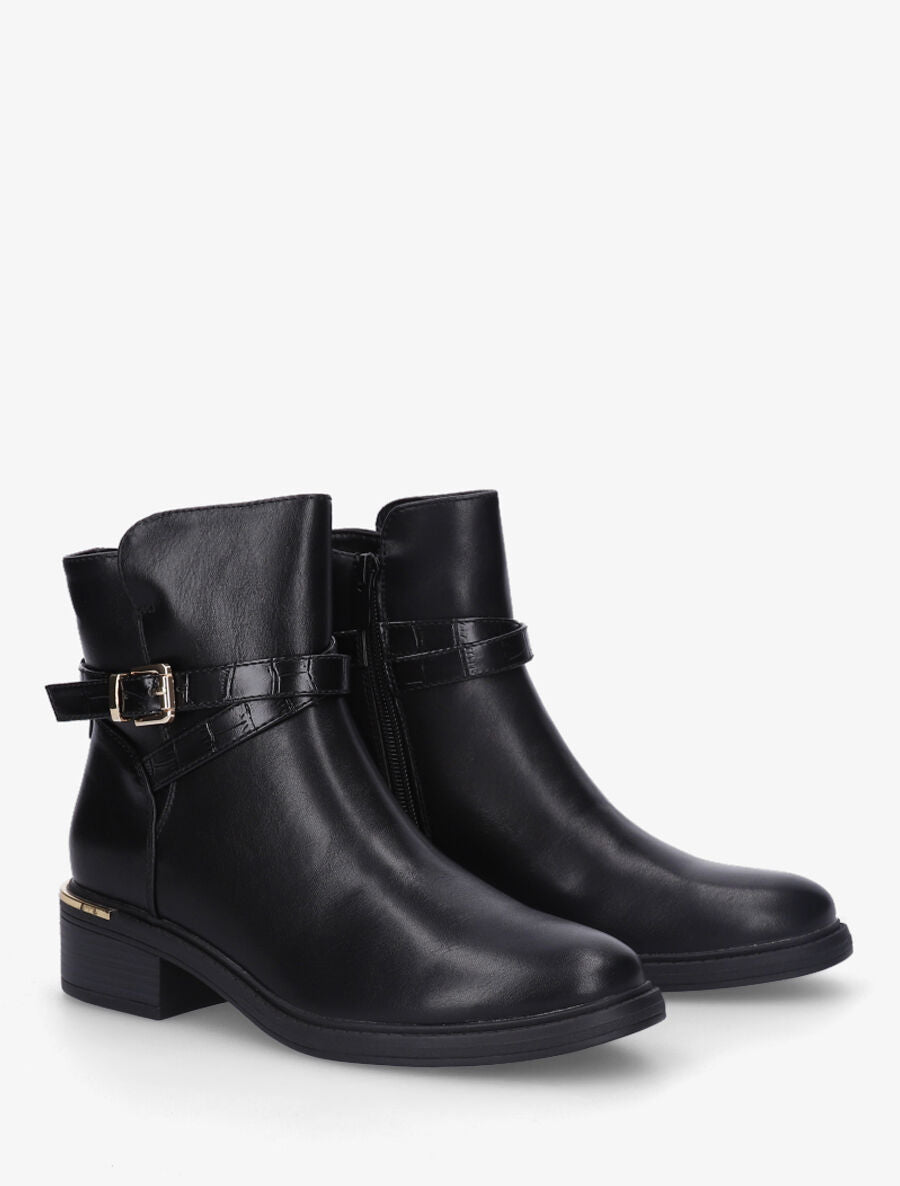Bottines classiques à boucle en simili - Noir - 4