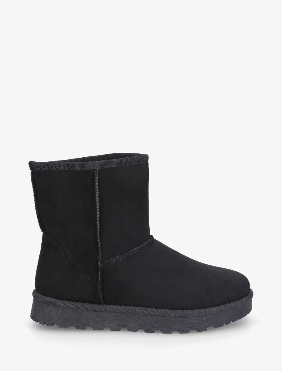 Boots unies en suédine - Noir - 1