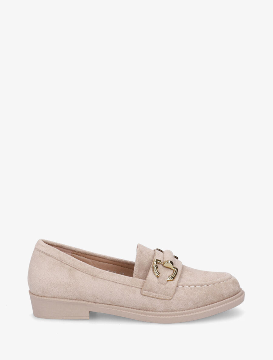 Mocassins unis en suédine - Beige - 5