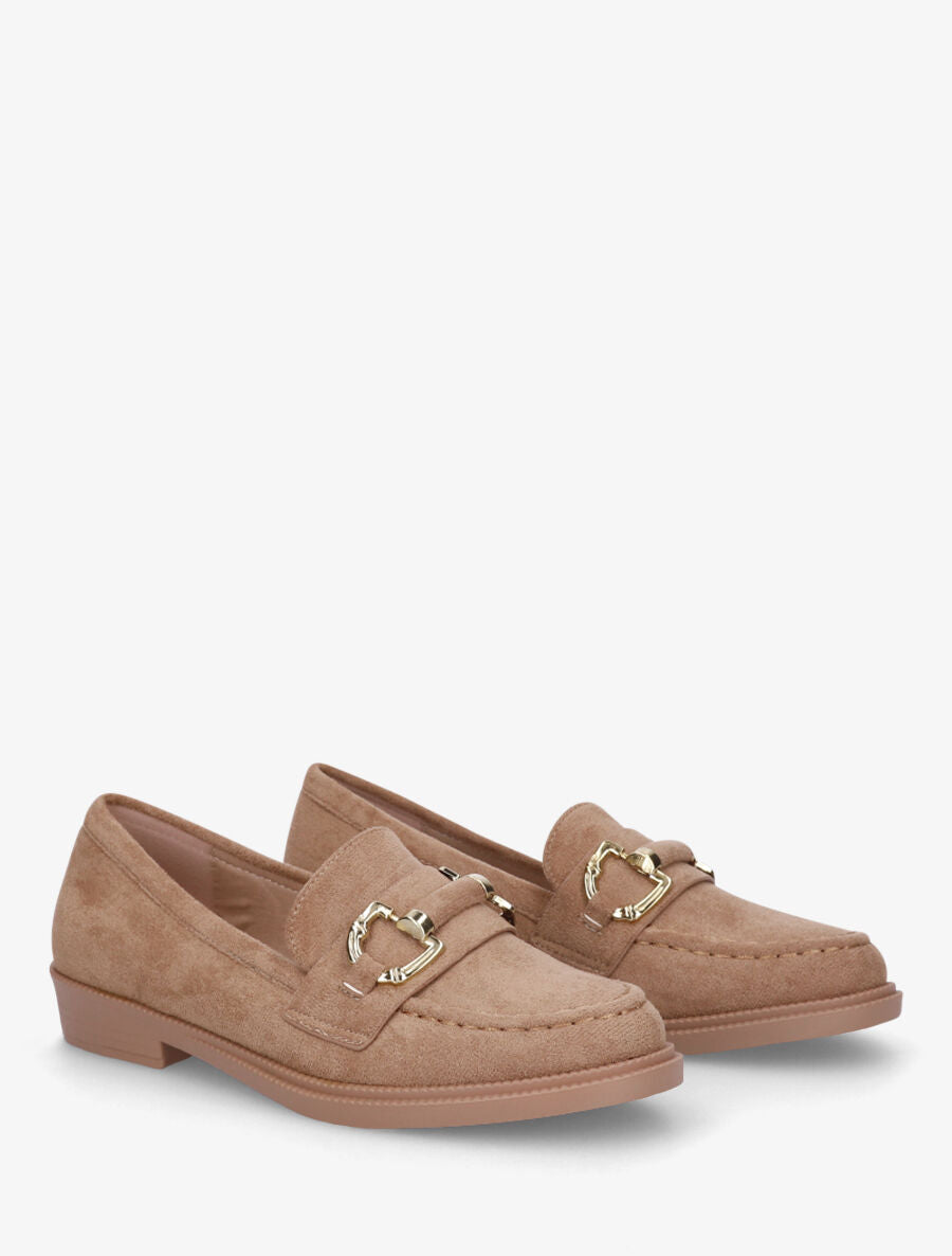 Mocassins unis en suédine - Taupe - 4