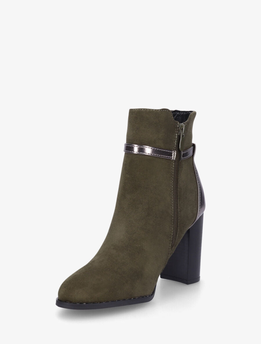 Bottines élastiquées bi-matière - Kaki - 3