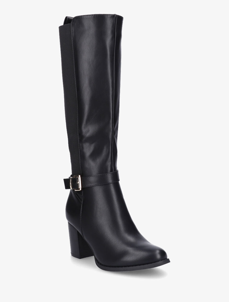Bottes élastiquées à talon - Noir - 2