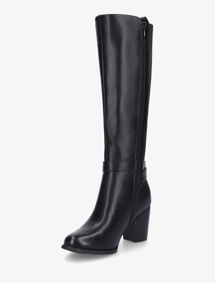 Bottes élastiquées à talon - Noir - 3