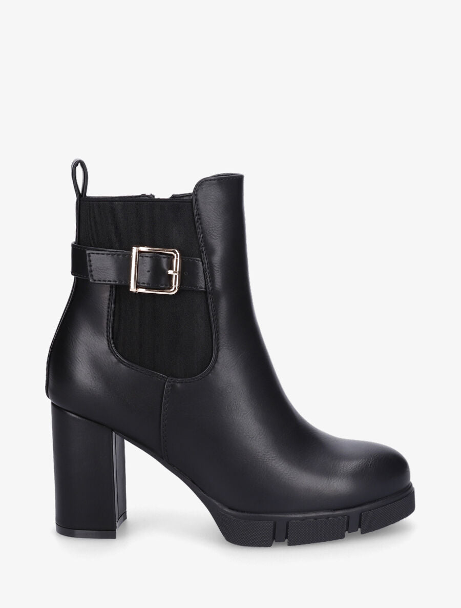 Bottines élastiquées à talon - Noir - 2