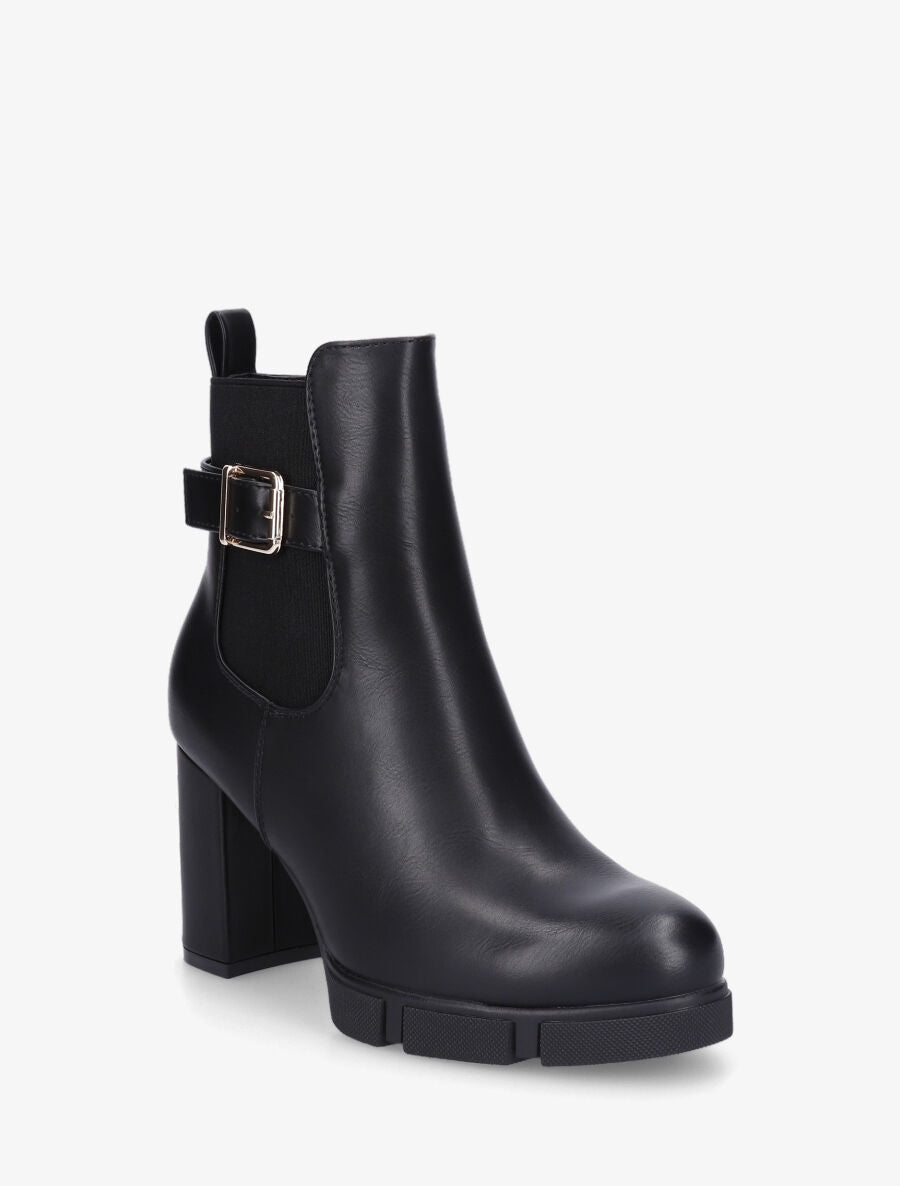 Bottines élastiquées à talon - Noir - 3