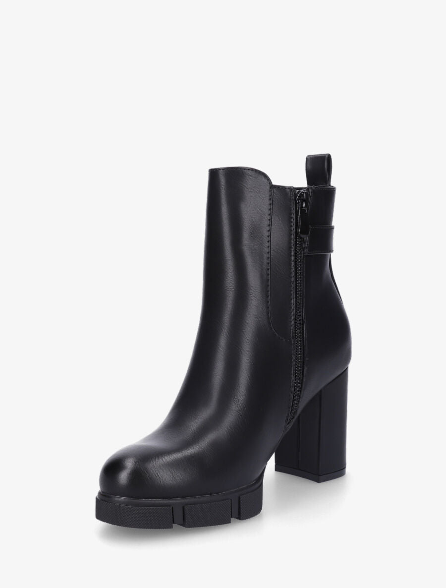 Bottines élastiquées à talon - Noir - 4