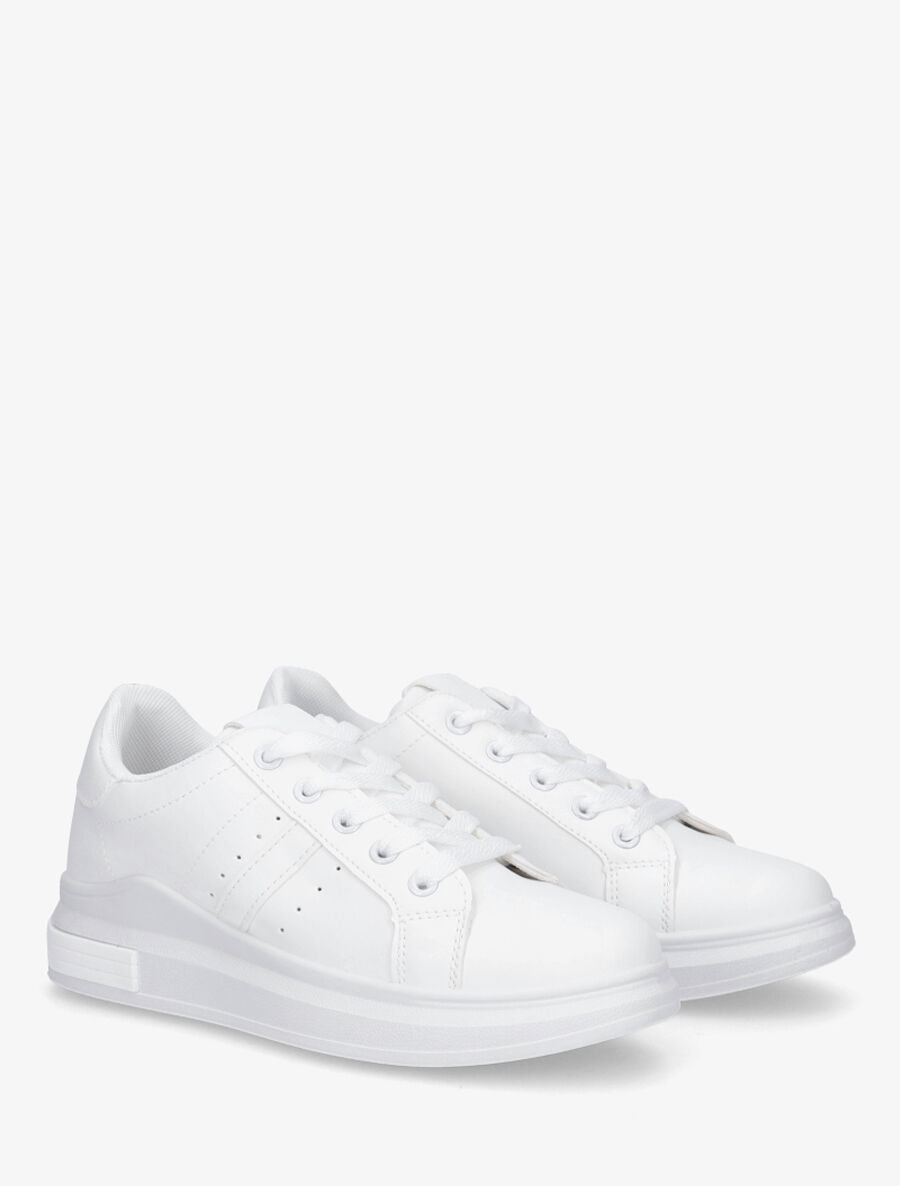 Baskets classiques en simili - Blanc - 4