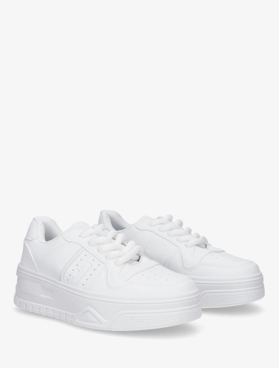 Sneakers à lacets épais - Blanc - 4