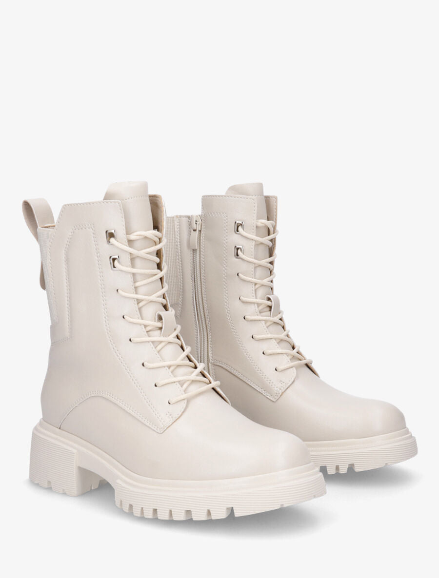 Bottines montantes à contrefort élastiqué - Beige - 4