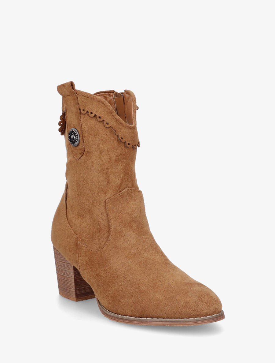Bottines fantaisies à talon - Camel - 2