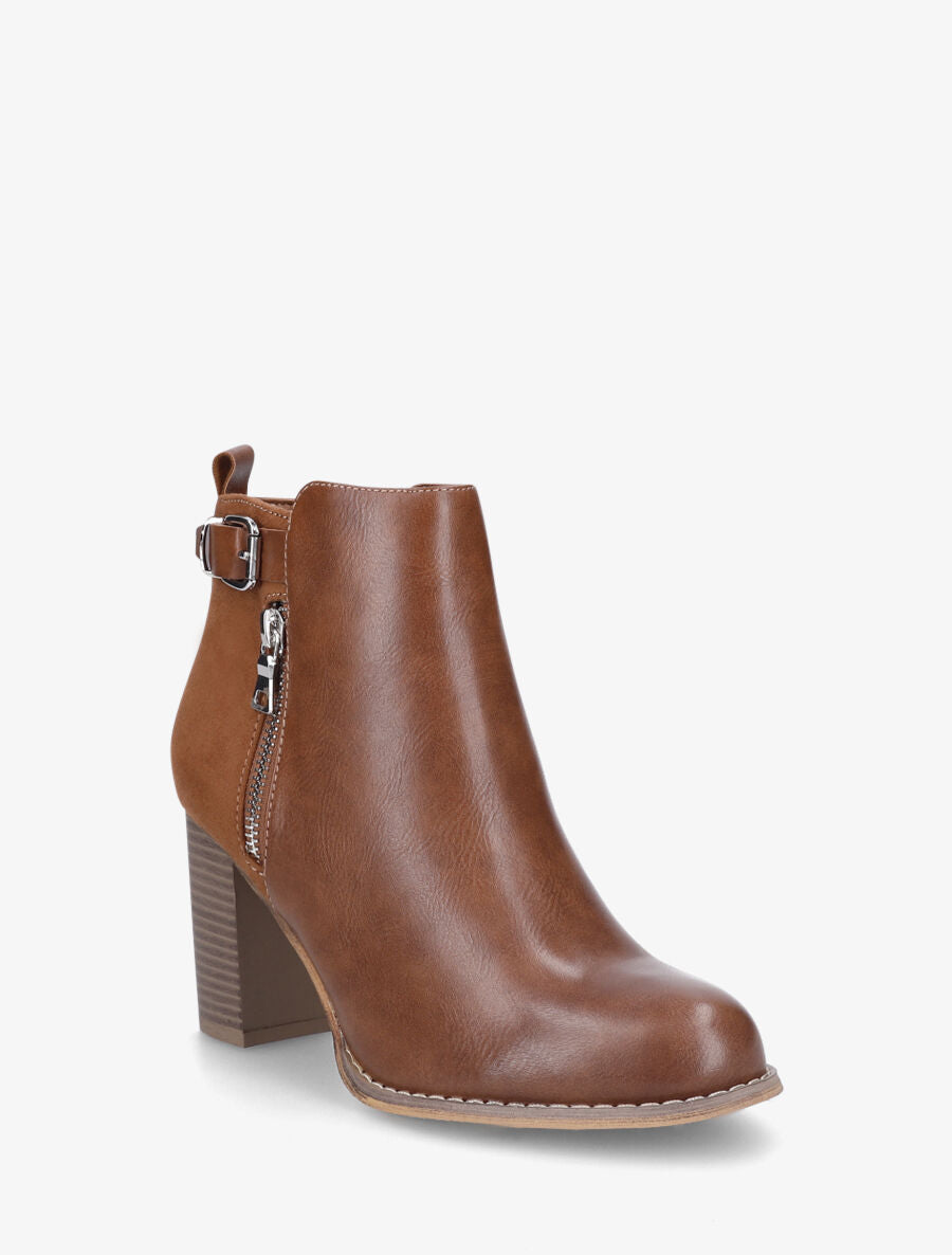 Bottines hautes bi-matière - Camel - 2