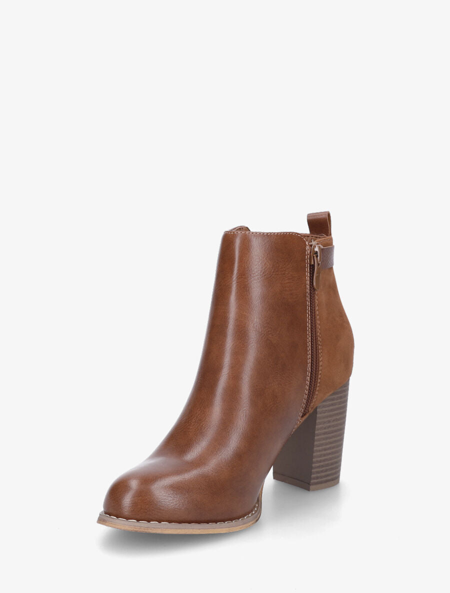 Bottines hautes bi-matière - Camel - 3