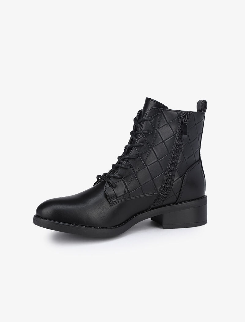 Bottines à motifs texturés - Noir - 4