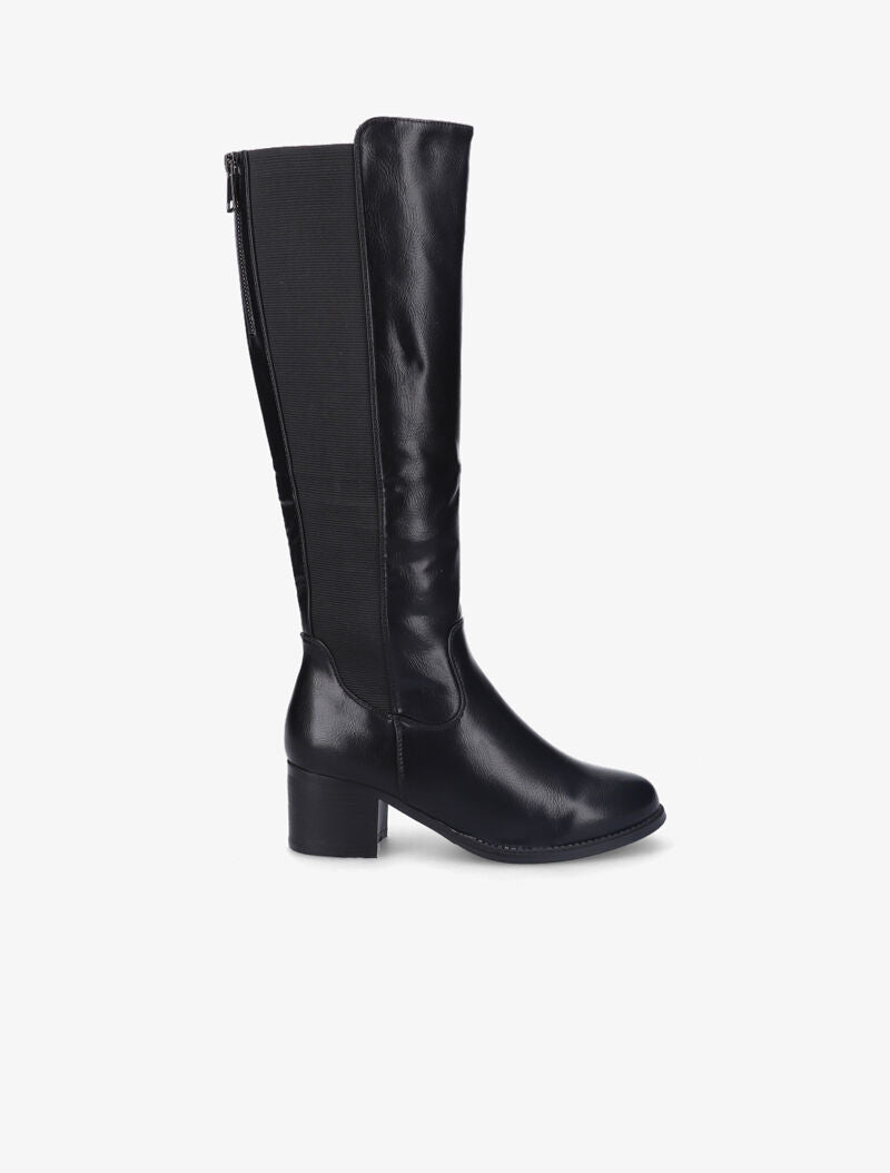 Bottes à talon et contrefort élastiqué - Noir - 2