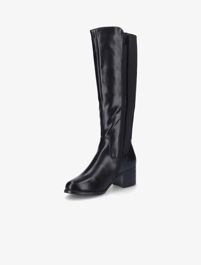 Bottes à talon et contrefort élastiqué - Noir - 4