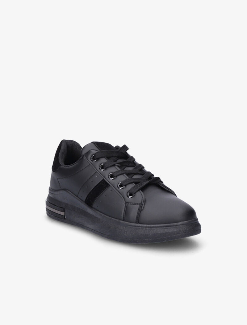 Sneakers simili à détails suédés - Noir - 2