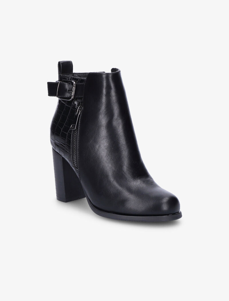 Bottines à talon et bride - Noir - 3