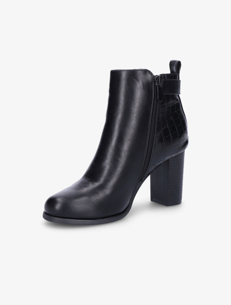Bottines à talon et bride - Noir - 4