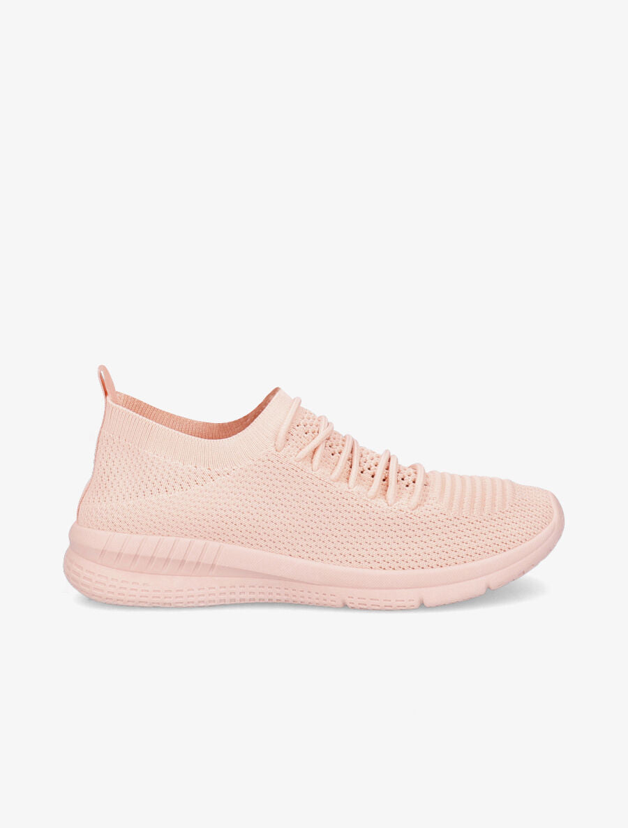 Baskets en mesh à lacets - Rose pâle - 1