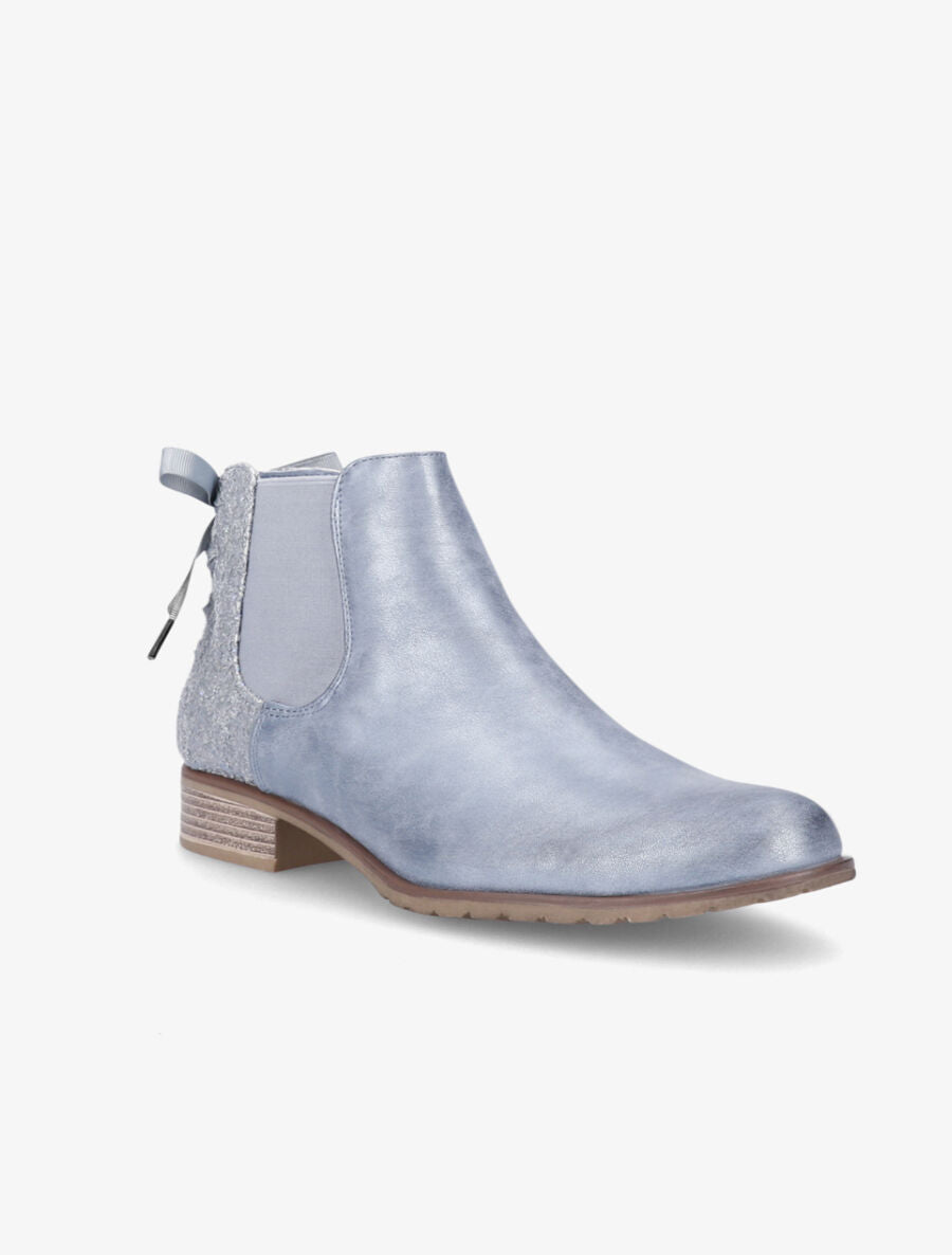 Chelsea boots à contrefort pailleté et lacets - Bleu gris - 2