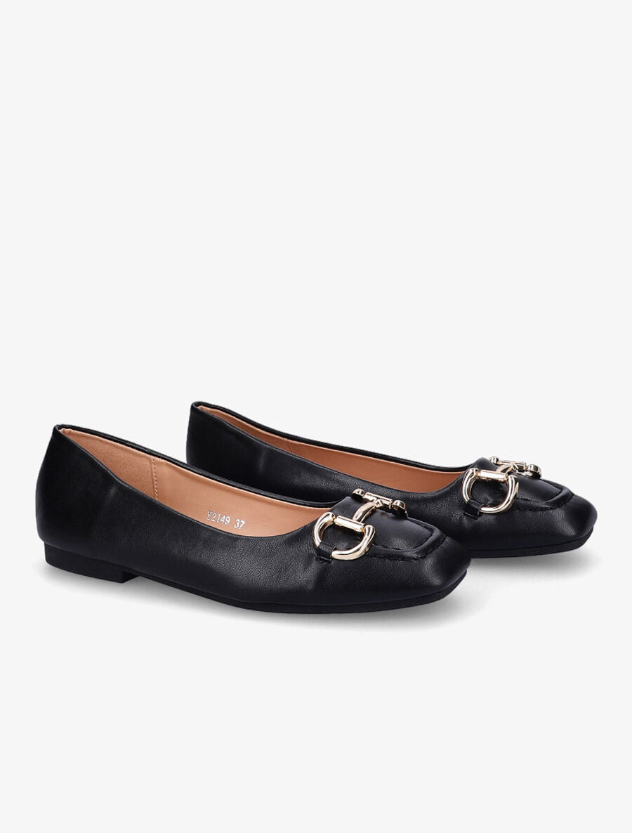 Ballerines à tige style mors - Noir - 4