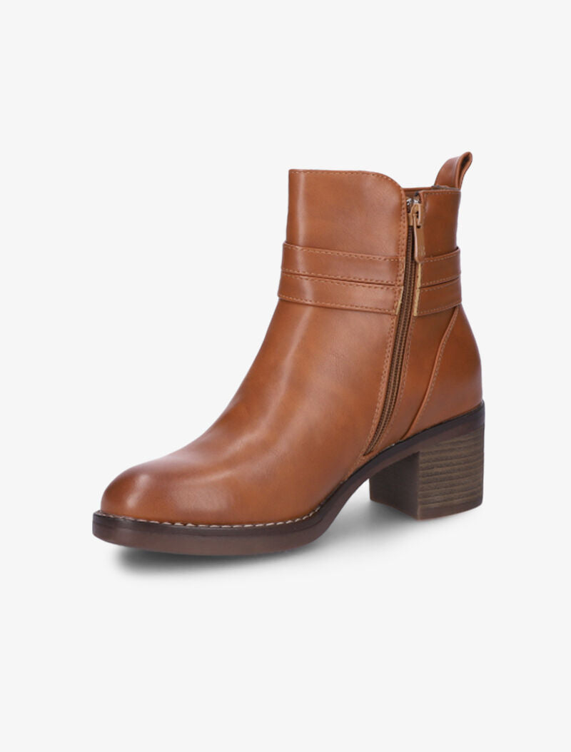 Bottines à sangle en tour de cheville - Camel - 4