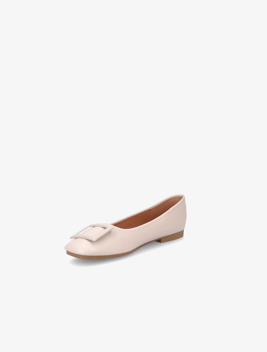 Ballerines à boucles carrées - Beige - 3