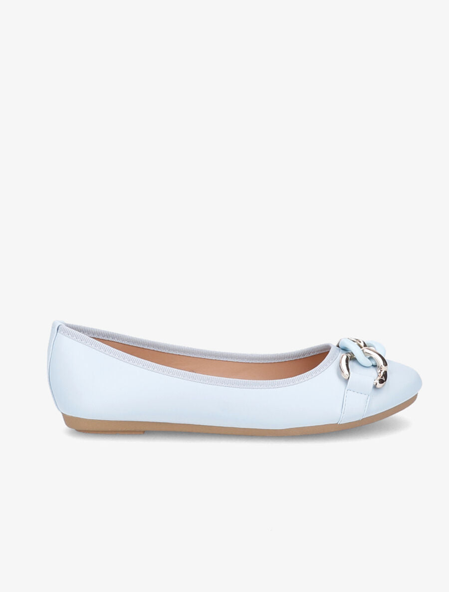 Ballerines à chaînes - Bleu ciel - 1