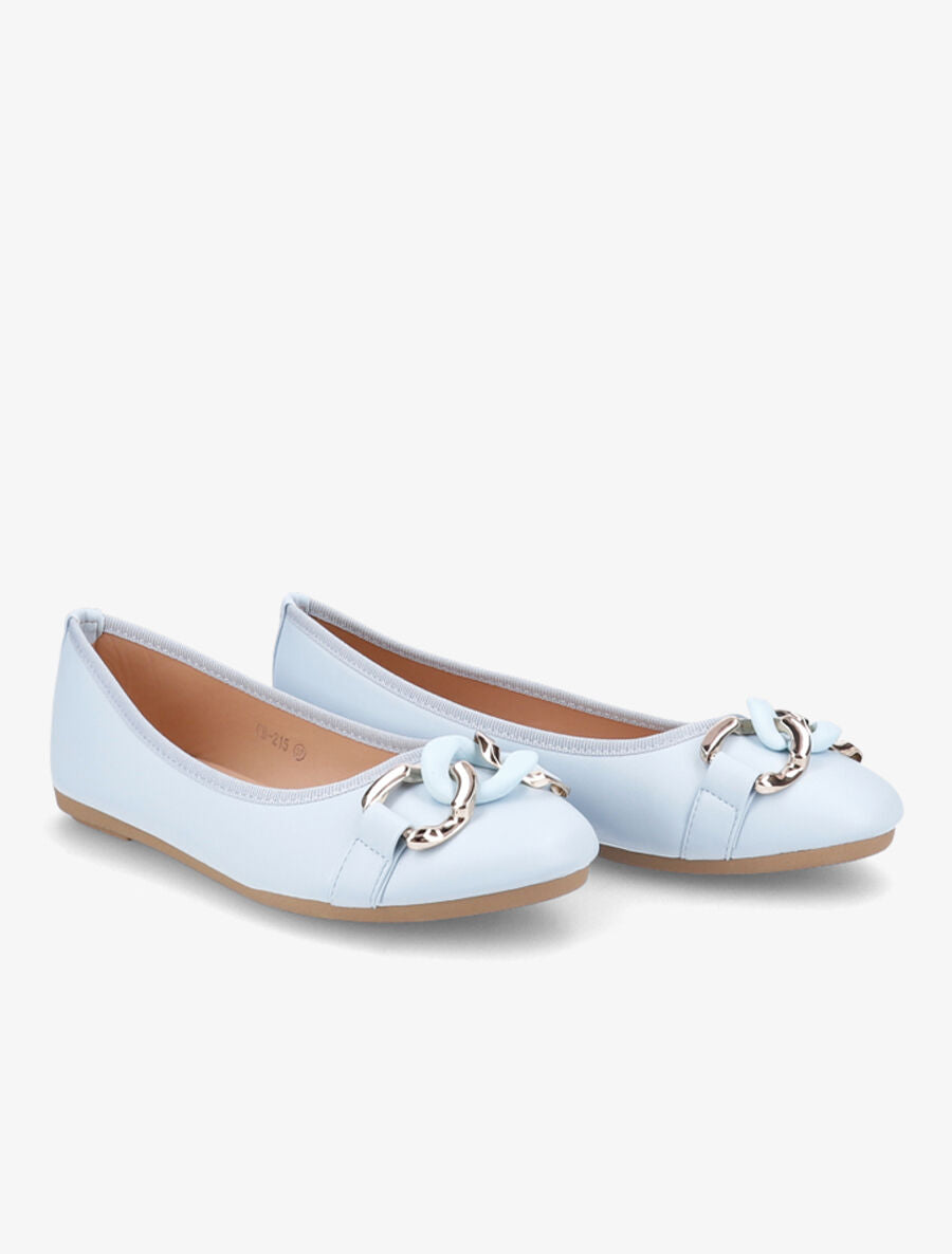Ballerines à chaînes - Bleu ciel - 4