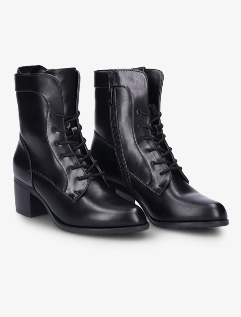 Bottines à lacets et à coutures contrastantes - Noir - 5