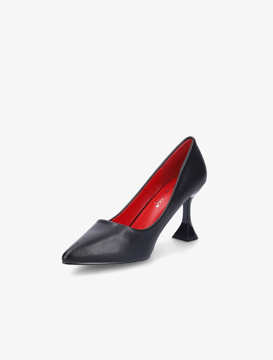 Escarpin bouts pointus à talons bobine - Noir - 3