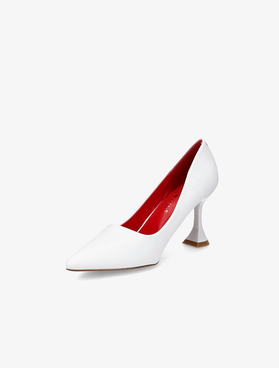 Escarpin bouts pointus à talons bobine - Blanc - 3