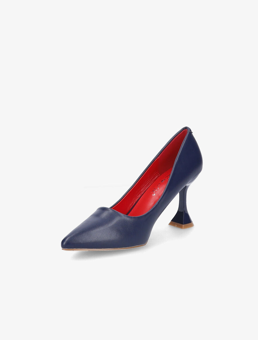 Escarpin bouts pointus à talons bobine - Marine - 3