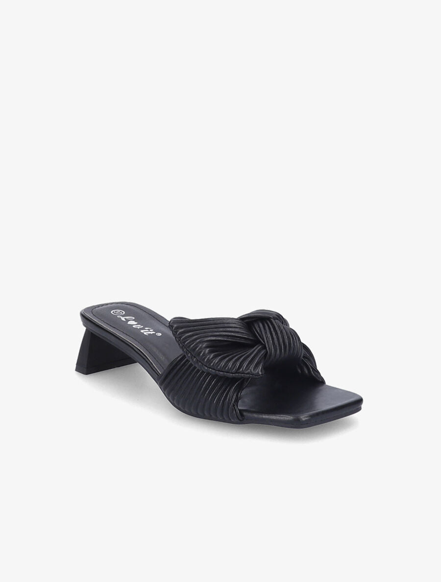 Mules striées à noeud - Noir - 2