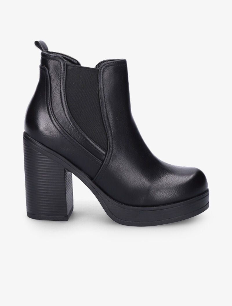 Bottines à plateforme et à ganse élastiquée - Noir - 2