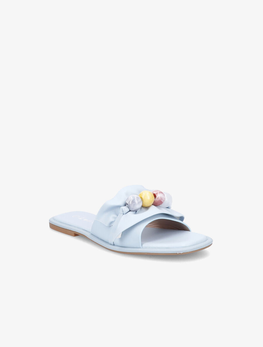 Mules à perles - Bleu ciel - 2