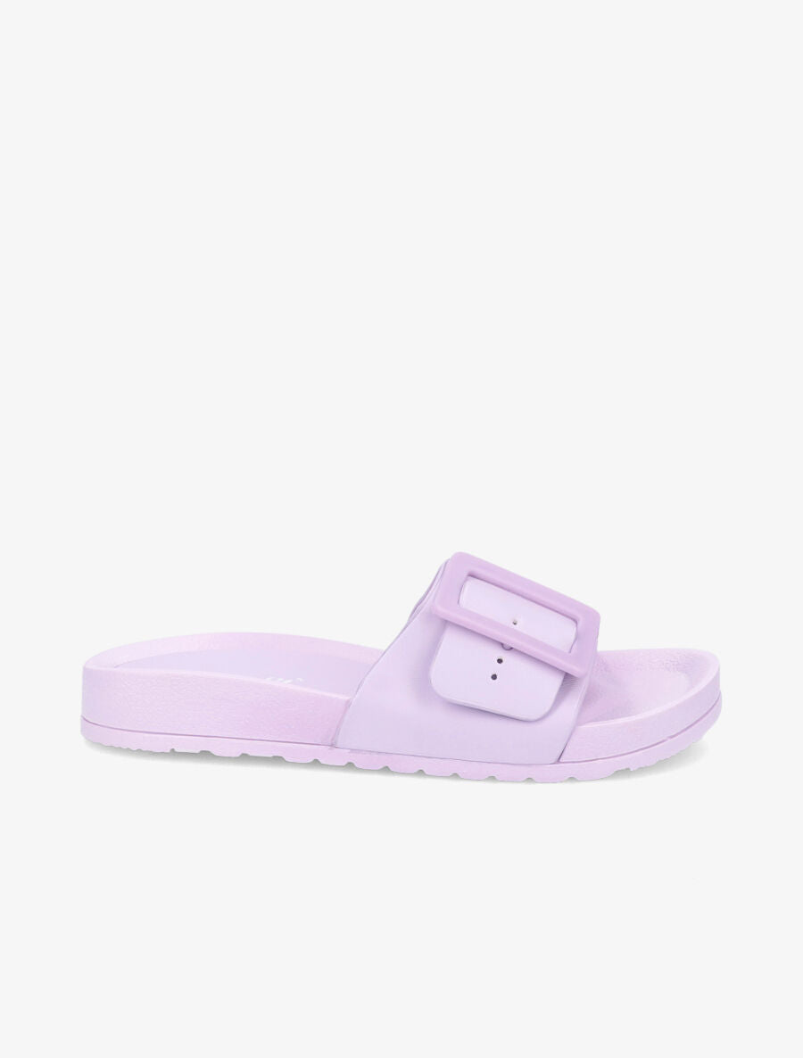 Claquettes en simili à boucle - Lilas - 2