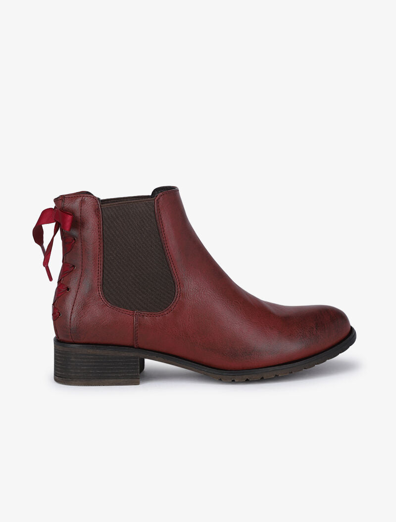 Chelsea boots à contrefort à corsage - Bordeaux - 2