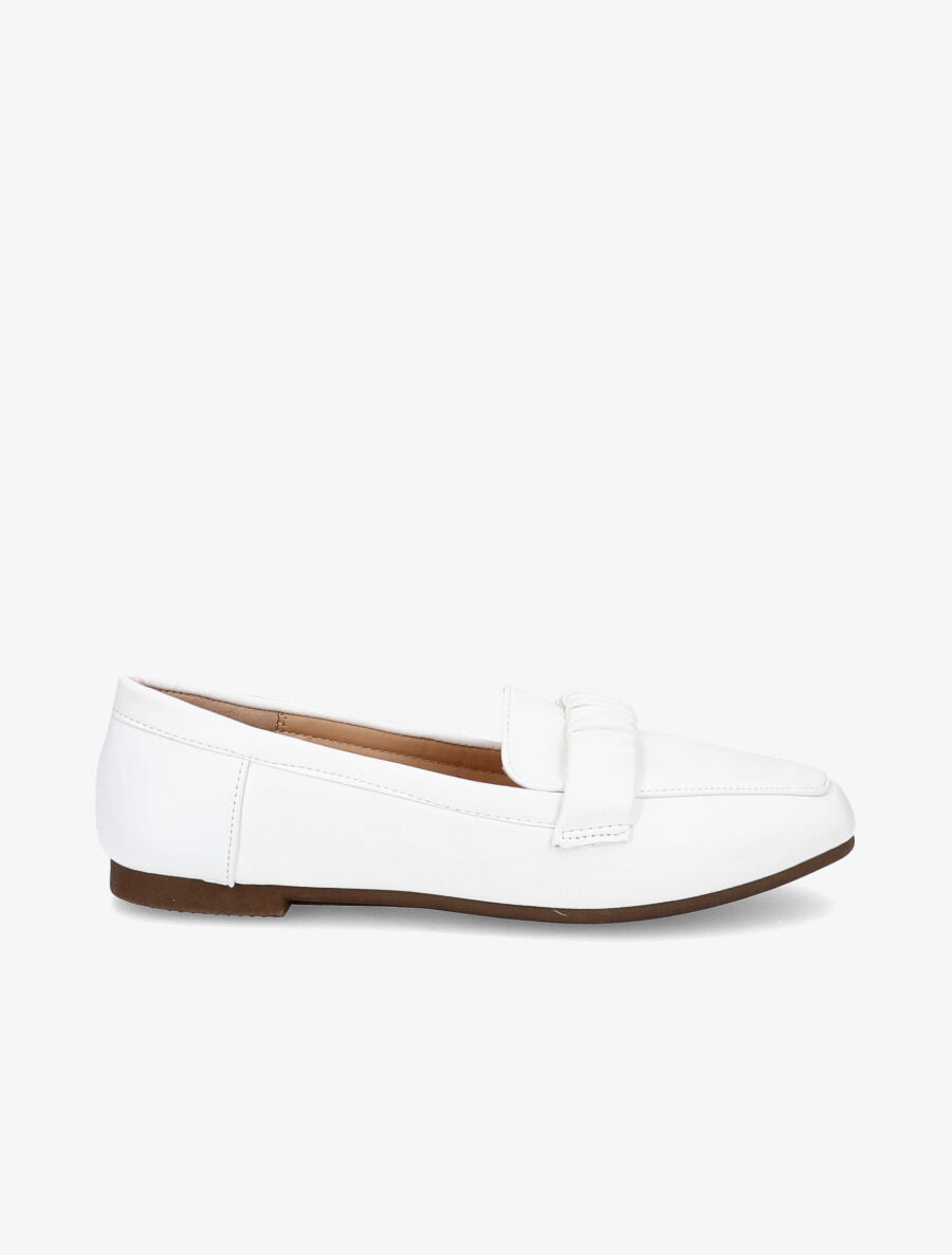 Mocassins à ornement froncé - Blanc - 1