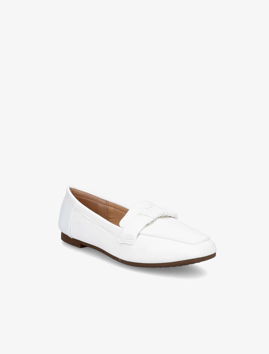 Mocassins à ornement froncé - Blanc - 2