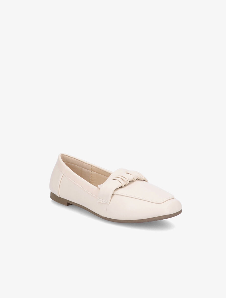 Mocassins à ornement froncé - Beige - 2