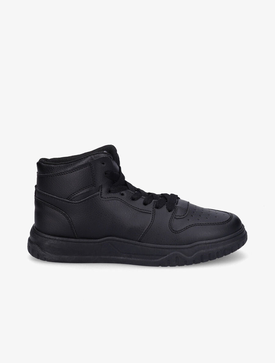 Sneakers montantes en simili à lacets - Noir - 5
