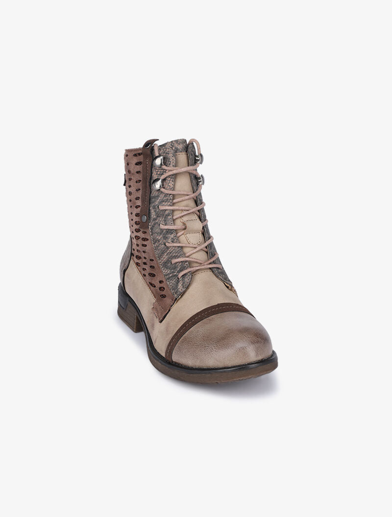 Boots style grunge à détails irisés - Taupe - 3