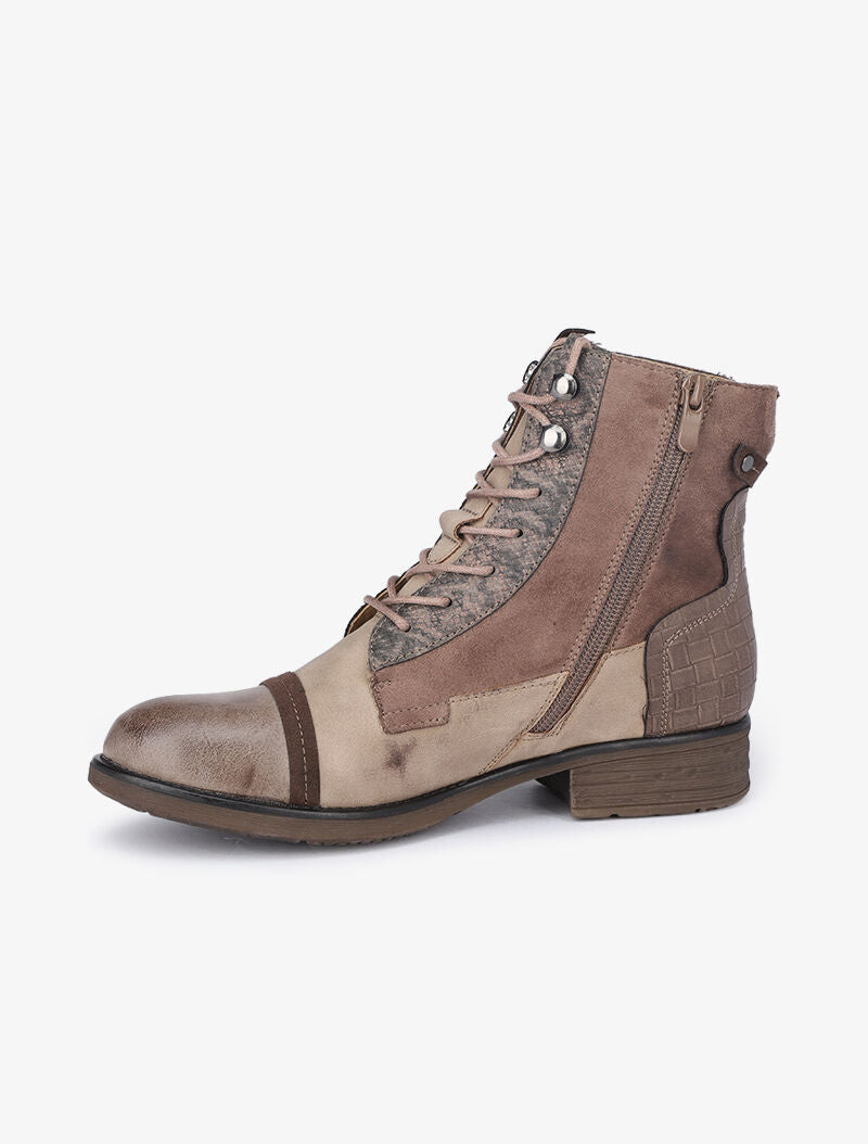 Boots style grunge à détails irisés - Taupe - 4